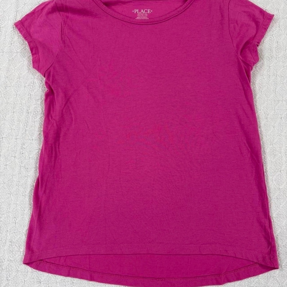 The Childrens Place Girls XL 14 Pink Blue Short Sleeve T-Shirt Lot 2 Pieces